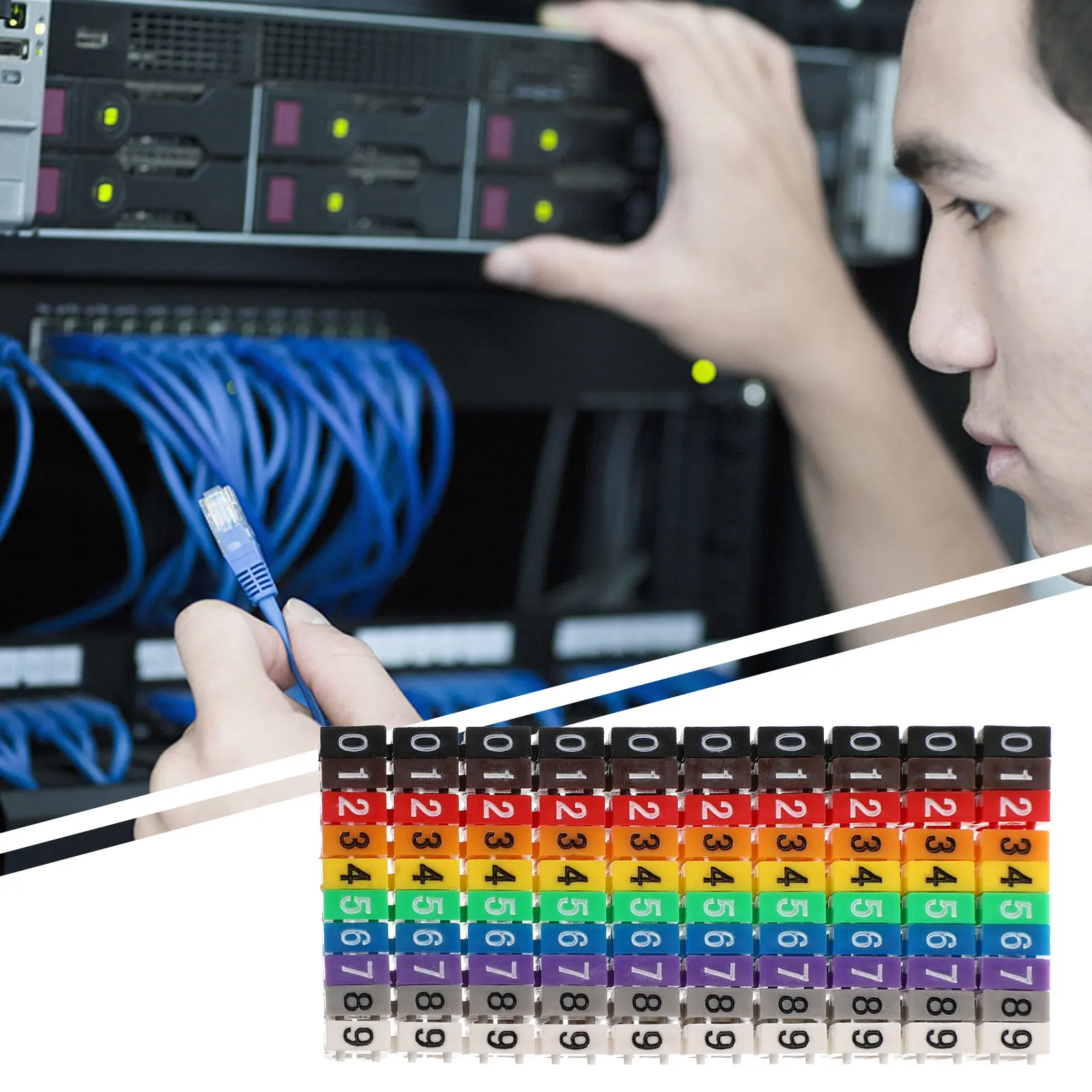 

100pcs Cable Multicolor Cord Identification Tags Cord Identification Tags Wire Marker Buckles Reusable Plastic Bright Colorsusb