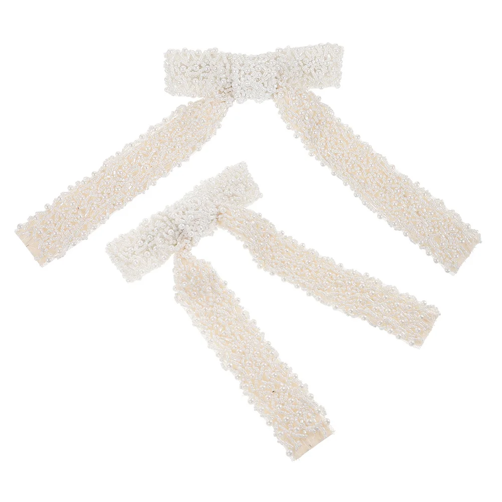 

2pcs Pearl Accessories Big Bow Clips For Thick Ponytail Clip Barrettes Women Bows Teen Large Hair Clips Durable Hair Clip