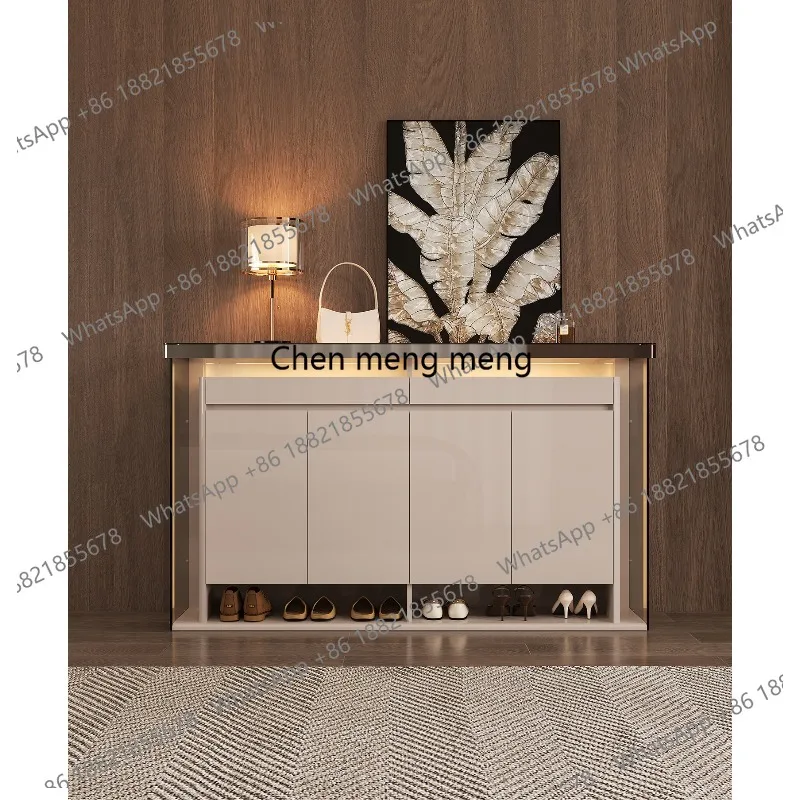 

Italian light luxury shoe cabinet household indoor high-end entrance shoe cabinet storage cabinet integrated against the wall