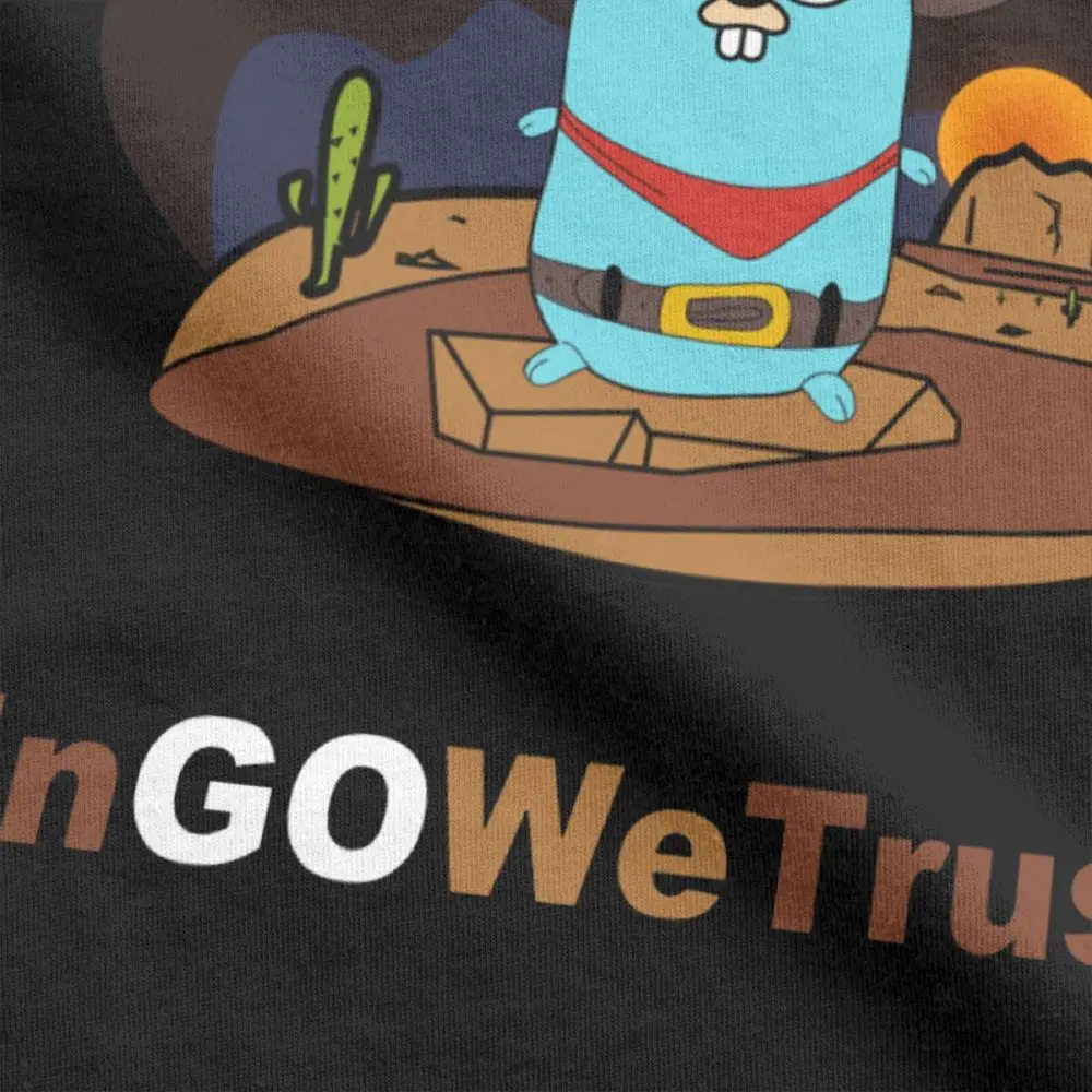 2024 New Golang Men T Shirt Gopher In Go We Trust Programmer Tee Shirt Coder Coding Clothes Developer Funny Programming T-Shirt