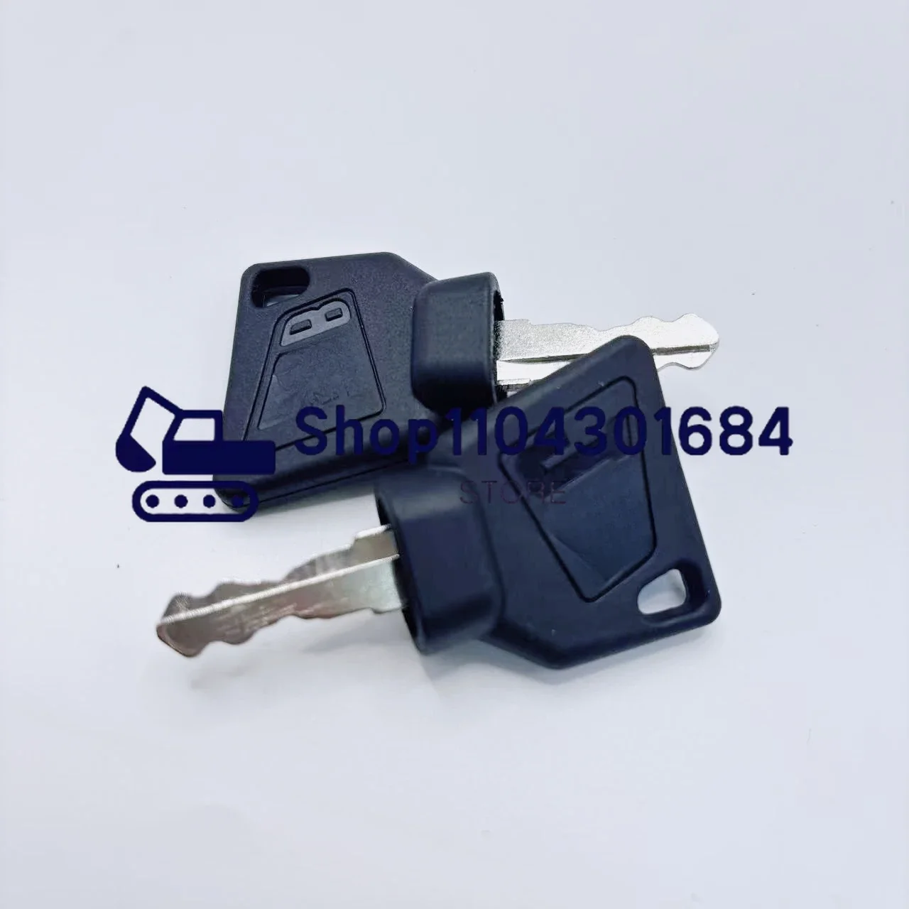 2 Piece Ignition Switch Starter Key for JCB 3CX  Bomag Excavator Fit Most Digger Replacement Parts with Keychain