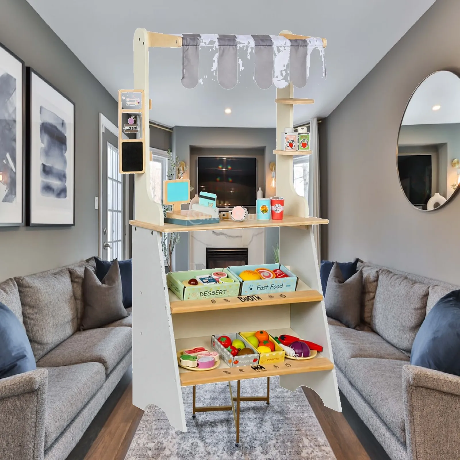 pretend-play-booth-with-awning-interactive-wooden-play-shop-with-shelves-checkout-counter-realistic-playset-safe-for-children