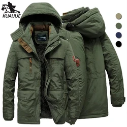 Winter Jacket men parka Detachable hat jacket Mens Plus velvet thickening Hooded Windbreaker coats mens casual warm jackets coat