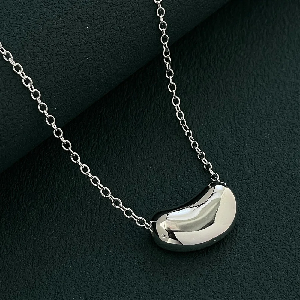 Andara 46CM silver color fashion soybean necklace men and women hot selling jewelry prom gift