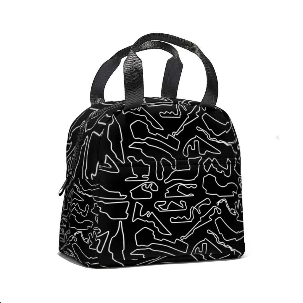 F1 20232024 Tracks (Black) Lunch Box Women Multifunction Cooler Thermal Food Insulated Lunch Bag Kids Portable Picnic Tote Bags