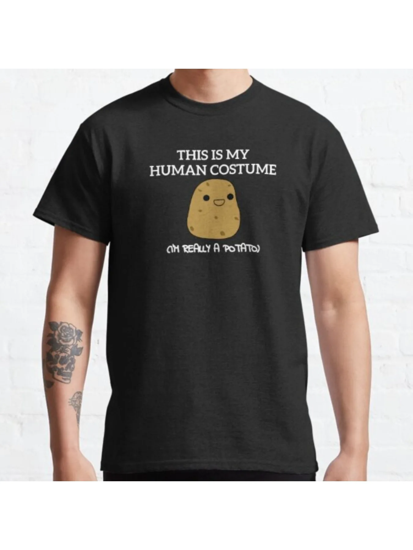 

"I'm Really A Potato" Funny T-Shirt - Black Human Costume Humor Tee