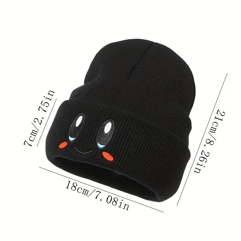 Grande olho bordado elasticidade gorros feminino dos desenhos animados de malha crânio bonés inverno quente hip hop chapéus masculino friso melão chapéu de couro