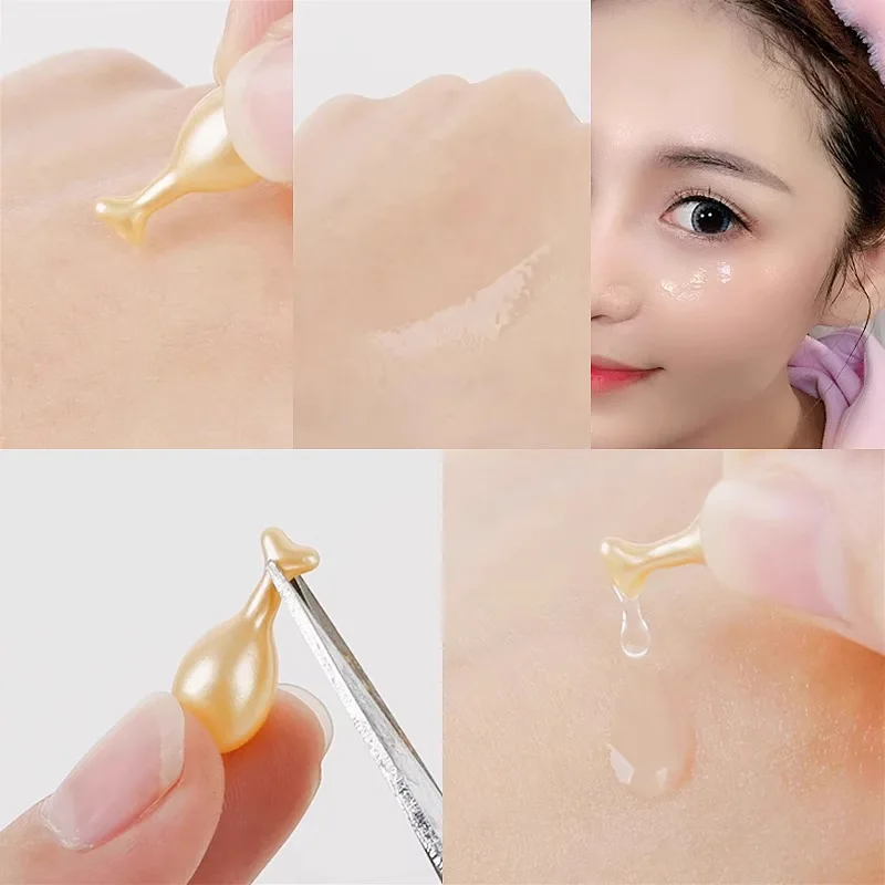 90 Capsules/Bottle Anti-Aging Facial Skin Care Essence Capsules, Rich in Retinol, Collagen and Other Ingredients, Moisturizing, Firming, and Nourishing, for Daily Use by Women, Packaged in Capsules, Safe and Hygienic, Easy to Carry