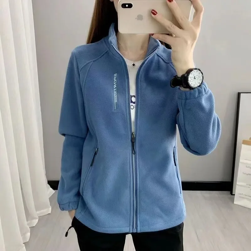 Plus Size Fleece Coats for Women Winter Spring Warm Casual Outdoor Sportswear Hiking Jogging Yoga Lady Cardigan jackets Chaqueta