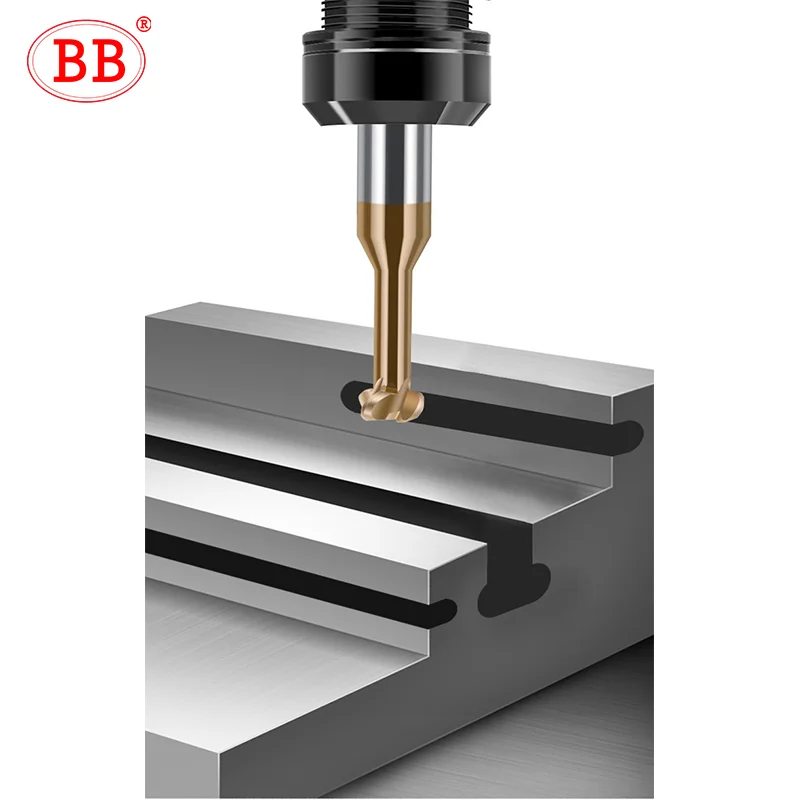BB-Fraise en Carbure CNC à Fente en T, Périphérique Concave, Outil d\'Usinage en Acier et en Aluminium, 6mm, R0.5, R1, R1.5
