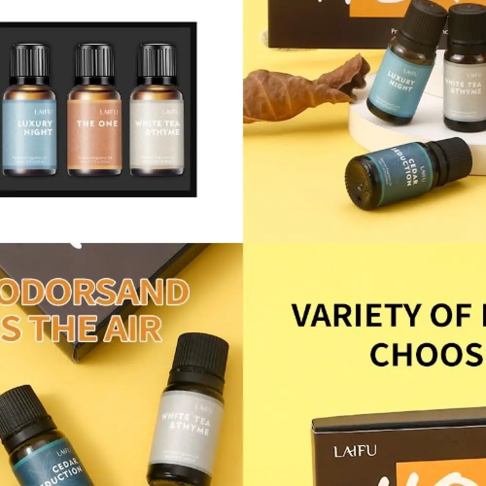 

6x10ml Essential Oils Kit for Diffusers, Aromatherapy, Soap Making, Relaxation, Skin & Hair Care, Natural Fragrance.