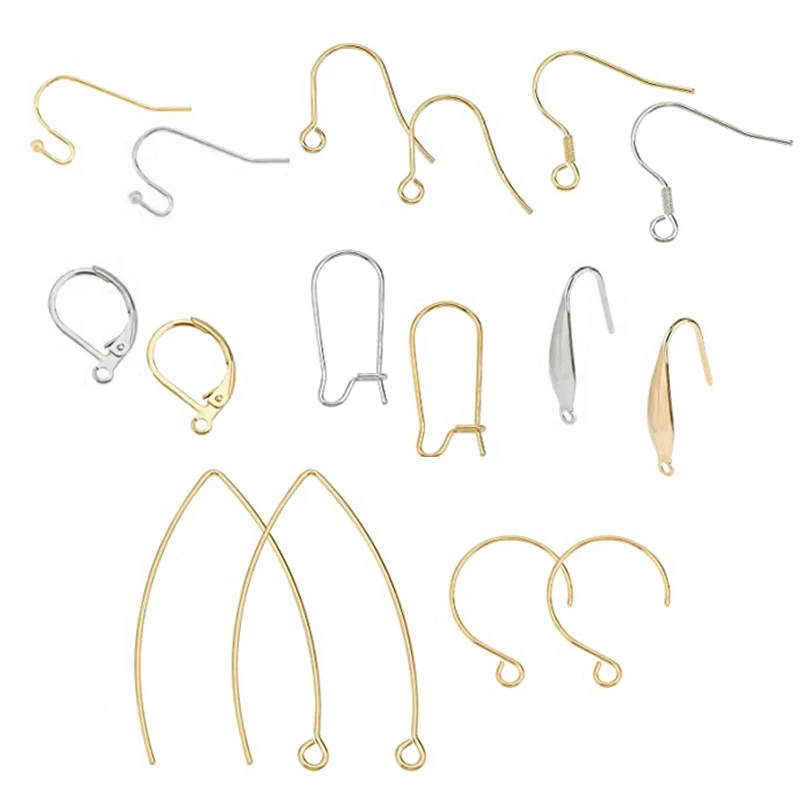 50pcs High Quality 316 Stainless Steel Earrings Earwire Clasps Hooks Base for DIY Jewelry Making Earring Findings Accessories