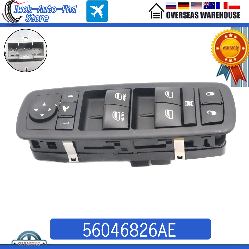 56046826AE Double Auto Front Left Driver Lifter Power Window Control Switch Button For Dodge Journey Chrysler 300 Ram 1500 2500