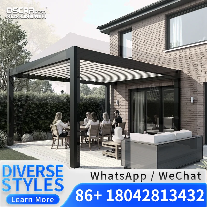 European Standard Aluminium  Pressure Treated Wood With Powder Coated Frame For Parks Nature Pergola