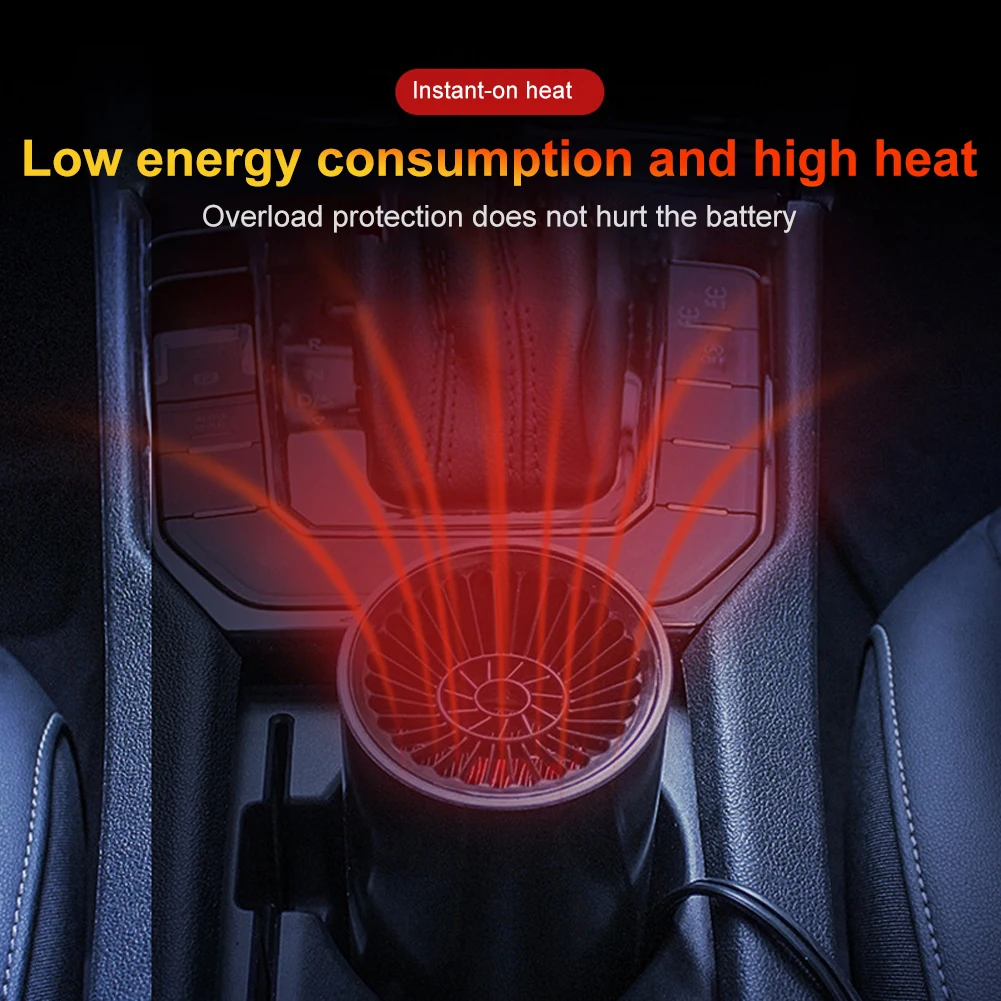 Electric Car Heater with Suction Holder DC 12V Windshield Demister Defroster Fast Car Heater Defroster for Winter Humid Weather