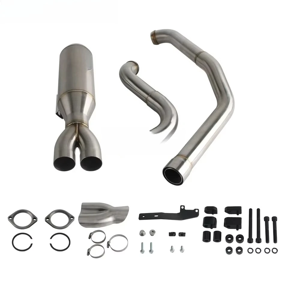 نظام عادم كامل للدراجة النارية 2-Into-1 من الفولاذ لدراجة Harley Road Glide FLTRX FLTRXST FLTRU 2017-2025 #4