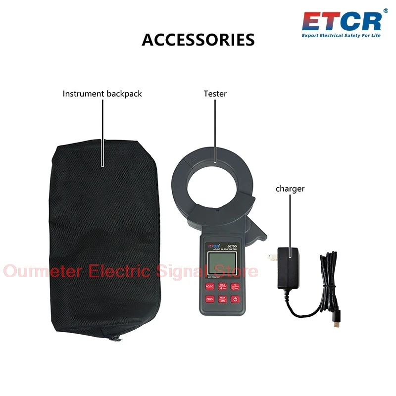 เครื่องวัดกระแสไฟรั่วแบบหนีบขนาดใหญ่ ETCR6670D พร้อมฟังก์ชัน Data Hold รองรับกระแสไฟ DC 2000A และ AC 1500A เชื่อมต่อไร้สายผ่านบลูทูธแบบ Type-C รุ่น ETCR6640