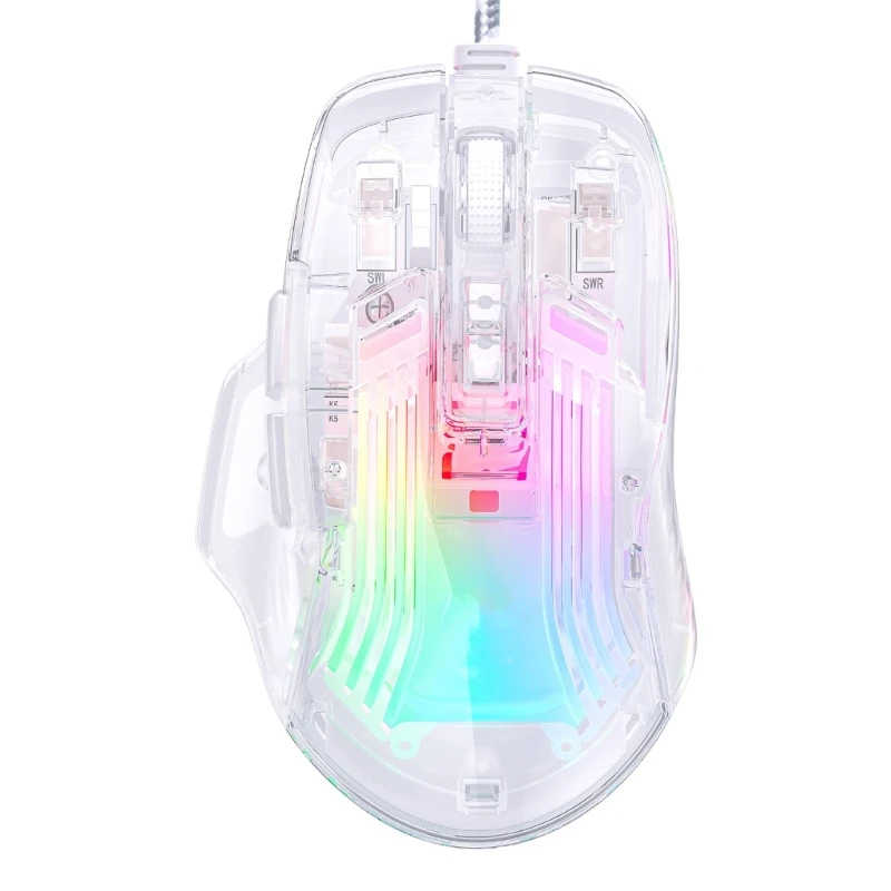 

Gamings Mouse USB Cord with 14 RGBs Backlit Gamers Mouse 6 Adjust 12800DPI