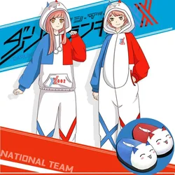 DARLING in the FRANXX Cosplay 02 Zero Two Strelizia CODE 002 Onesies Cosplay Costume Men Women Jumpsuit Home Sleepwear Pajamas