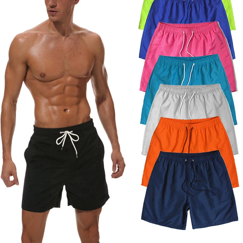 Calções de banho calções de banho praia natação board shorts calças de secagem rápida maiôs dos homens correndo esportes surf shorts homme