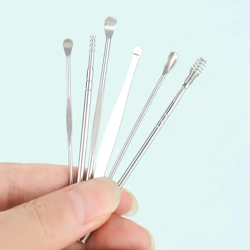 * New Sale 10Pcs/set Ear Wax Pickers Stainless Steel Earpick Wax Remover Care Ear Clean Tool Easy Carry