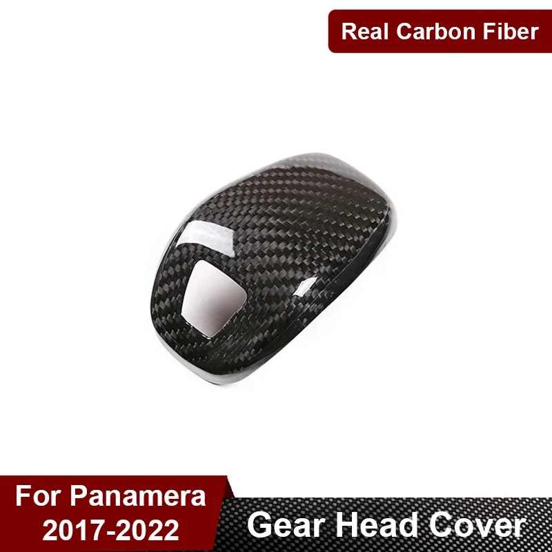 For Porsche Panamera 971 2017-2022 Real Carbon Fiber Car Gear Shift Knob Console Head Protection Cover Interior Accessories - Image 3