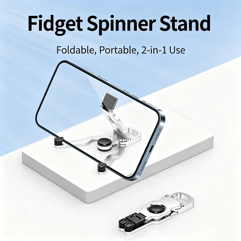 Mini Foldable Keychain Phone Holder Aluminum Alloy Portable Foldable Desktop Stand for IPhone IPad Triangle Bracket