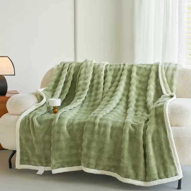 Flannel Blanket Sofa Winter Super Warm Microfiber Bedding Knee Bed Fleece Camping Fluffy Soft Throw Blankets King Size