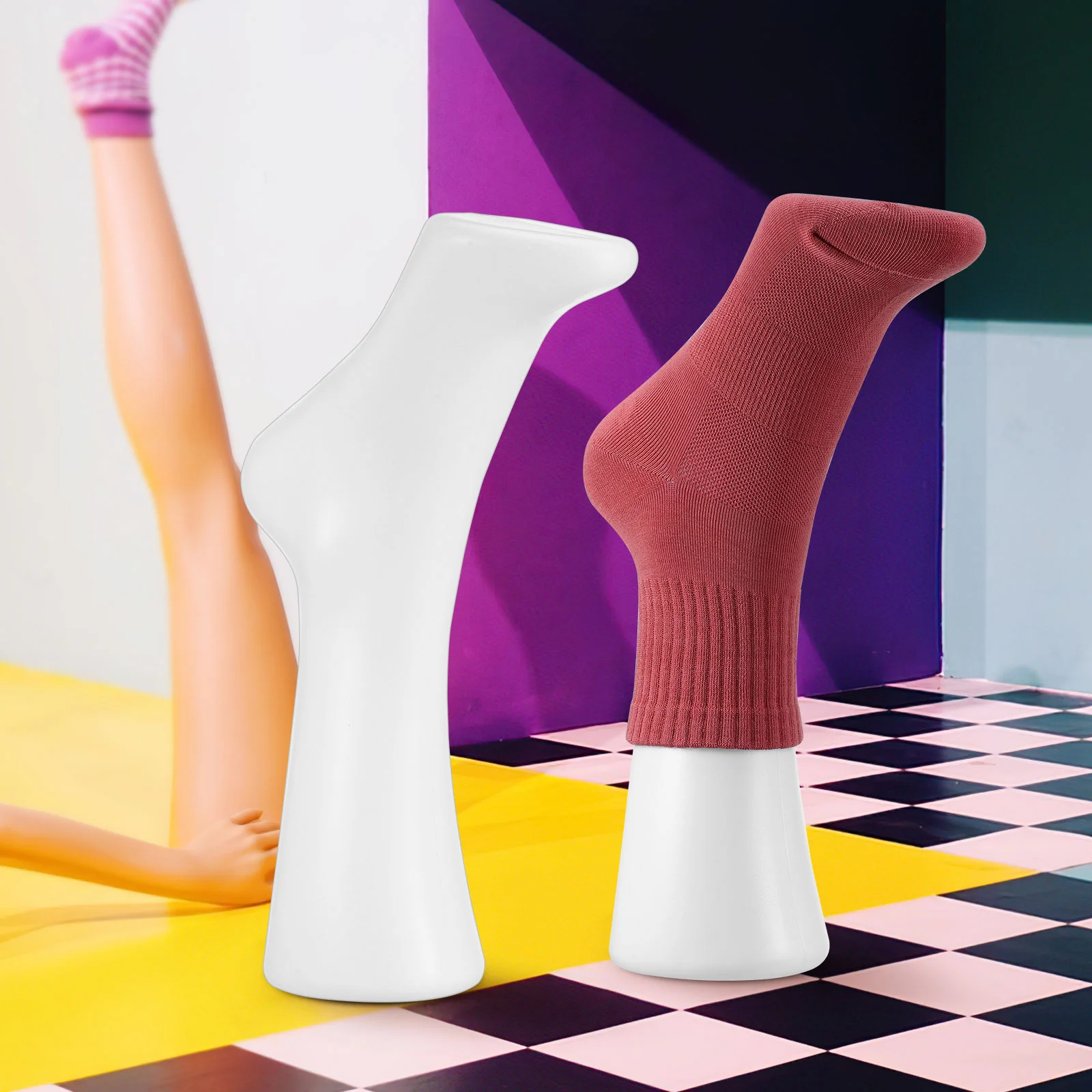 Socks Mannequin Leg Women's Model Prosthetic Foot Legs Female Miss Stocking Shoes