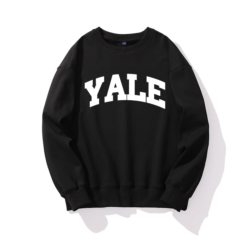 YALE letters Autumn  Fashion Casual Hoodies For Men Woman Sweatshirt Basic Solid Color High Quality Streetwear Top Thicker