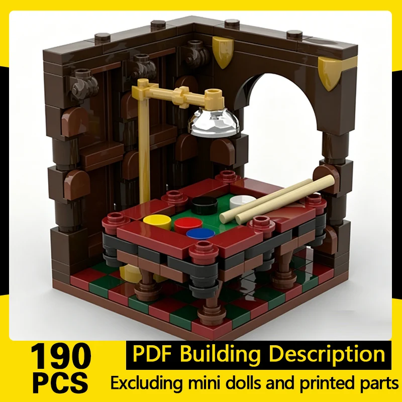 

City Street View Model MOC Building Bricks Billiard Room Scene Modular Technology Gifts Holiday Assemble Children Toys Suit