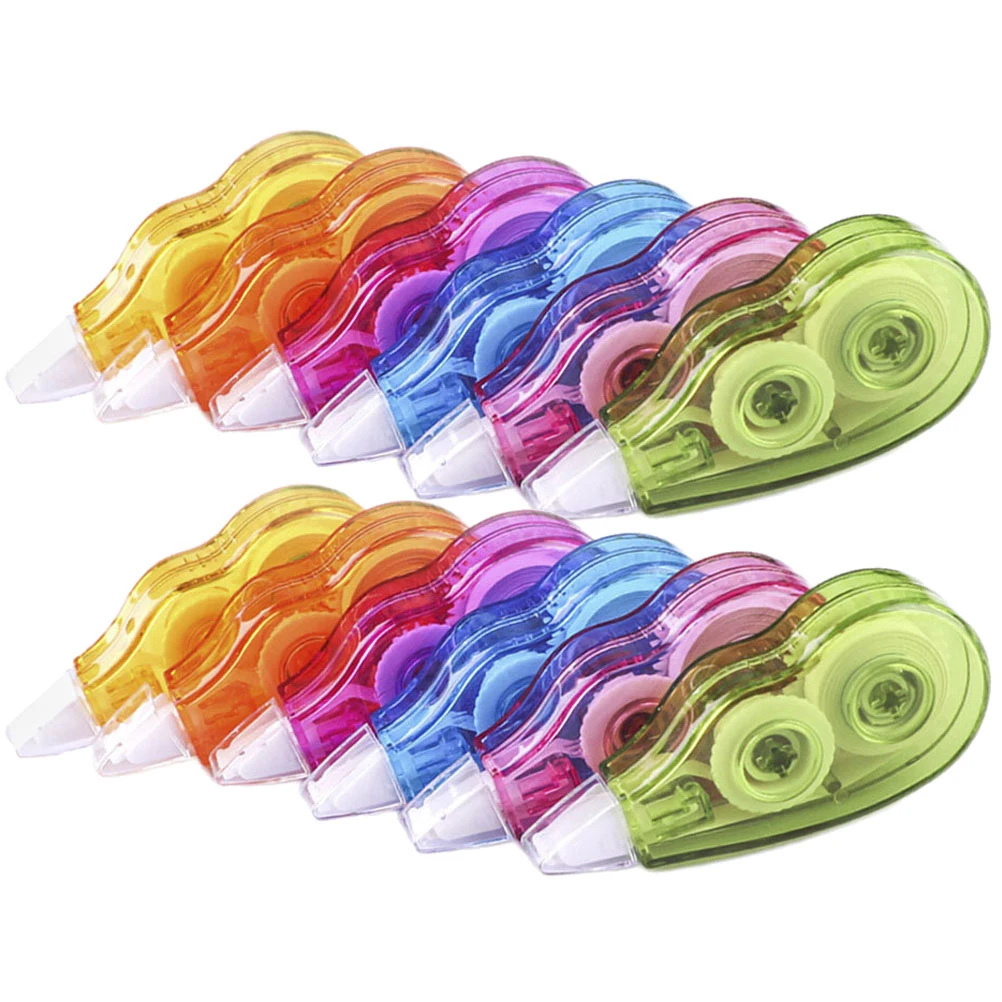 

12 Pcs Correction Tape Stationery 12m High Capacity Portable Students Kids Gifts Safe Paper Photos Books