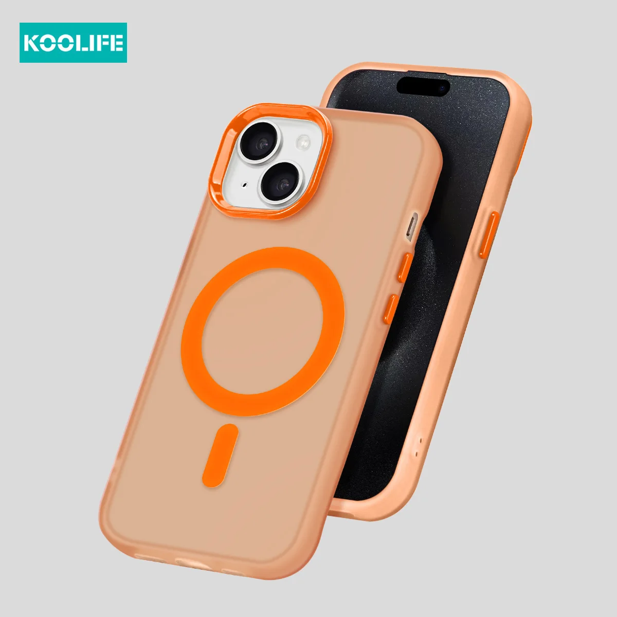 Magsafe Color Block Frosted Clear Case - Metal Buttons Anti-Slip PC+TPU Full Protection Cover for iPhone 11-16 Pro/Max/Plus