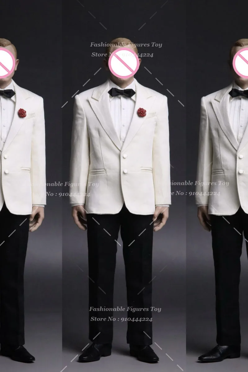 NOVO STUDlO NS001 NS002 1/6 Men Soldier Black White Suit British Style Spy Killer Blazer Pant Outfits Fit 12