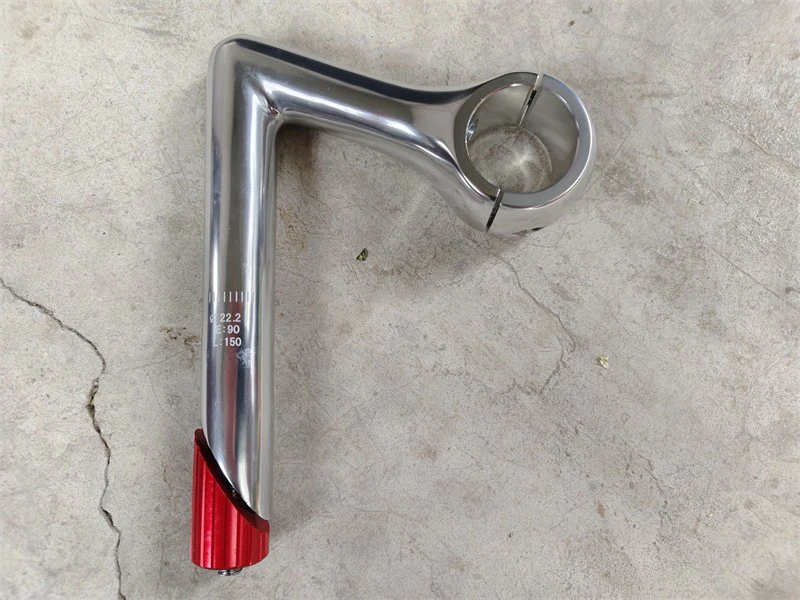 Rohrdurchmesser 31,8 mm/22,2 mm Fixed Gear Fahrrad Schwanenhals Vorbauten Single Speed Fahrrad Aluminiumlegierung Schwarz Silber Vorbaellänge 150 mm – Detail 3