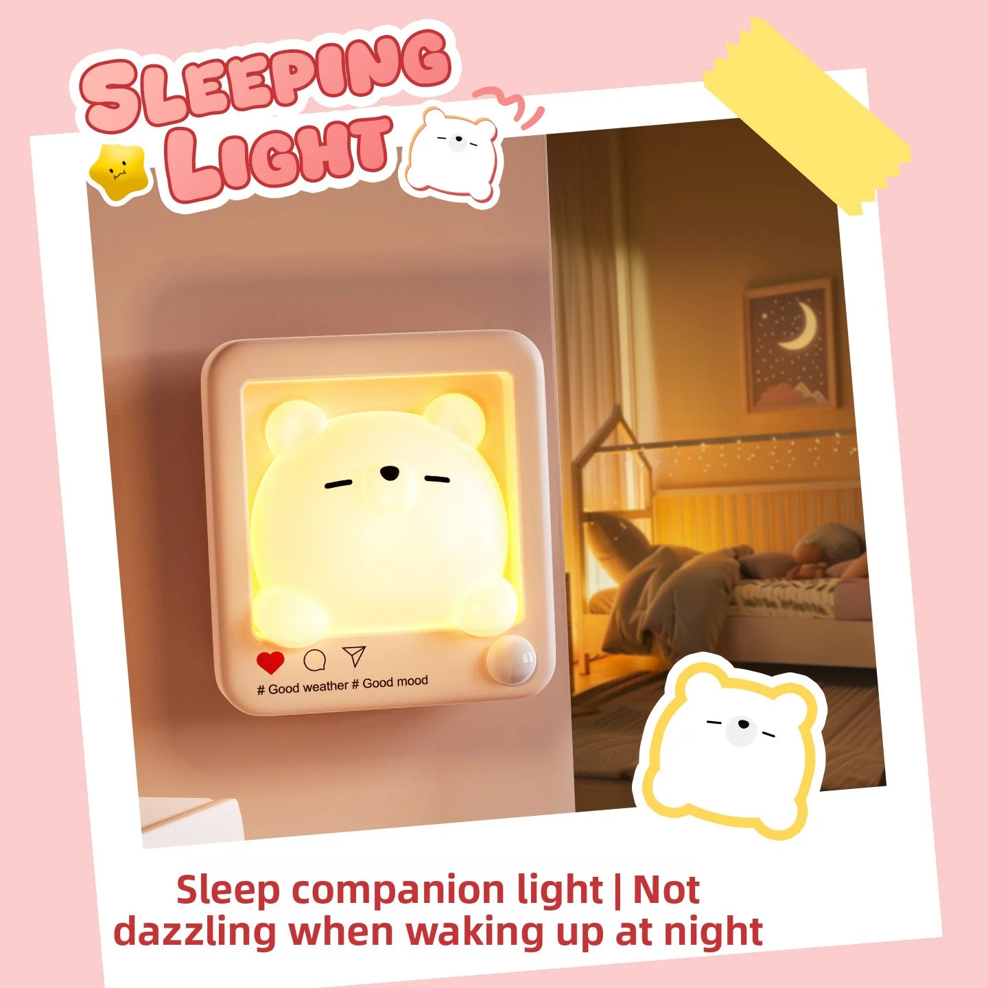 ضوء ليلي ذكي بمستشعر جسم الإنسان لغرفة النوم والممر، مصباح تثبيت مغناطيسي بدون مثقاب