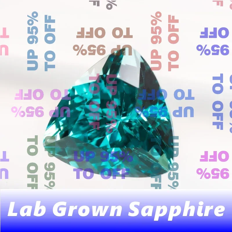 ALab Grown Sapphire Paraiba Fat Triangle Trillion Charms Gemstone  DIY Ring Necklace Earrings Main Materials  AGL Certificate