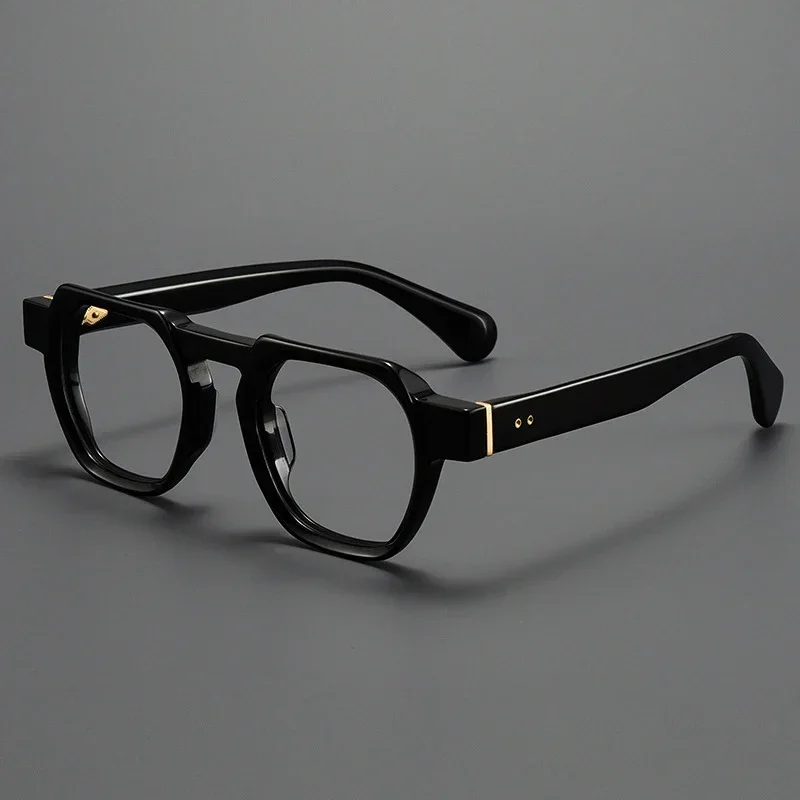 Thick Acetate Polygonal Large Glasses Frame Men Retro Top Quality Optical Reading Eyeglasses Women Myopia Prescription Eyewear