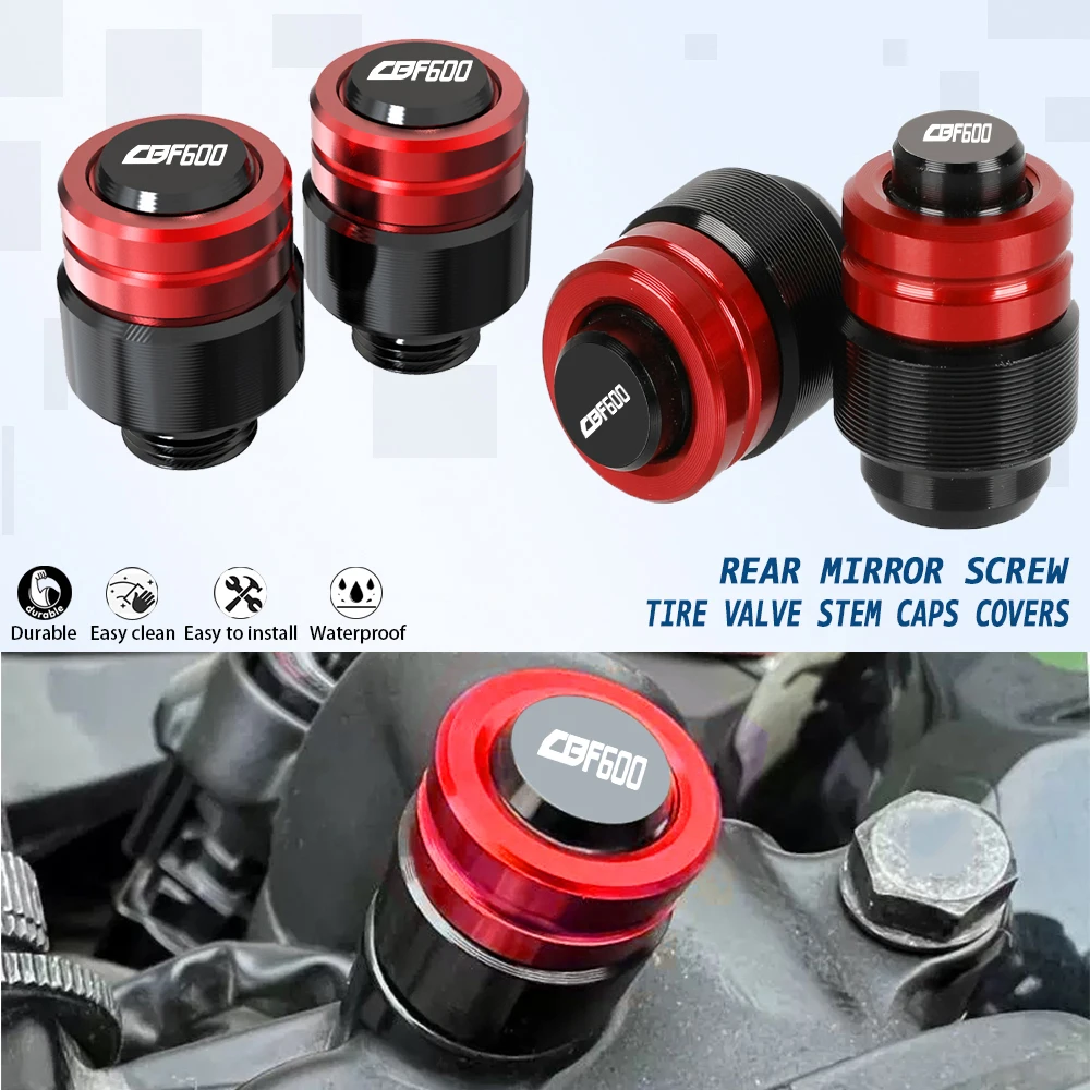 

For HONDA CBF600 CBF600S CBF 600/S 2004-2014 2005 2006 2007 2008 2009 Motobike Tire Valve Stem Caps Covers M8 Rear Mirror Screw