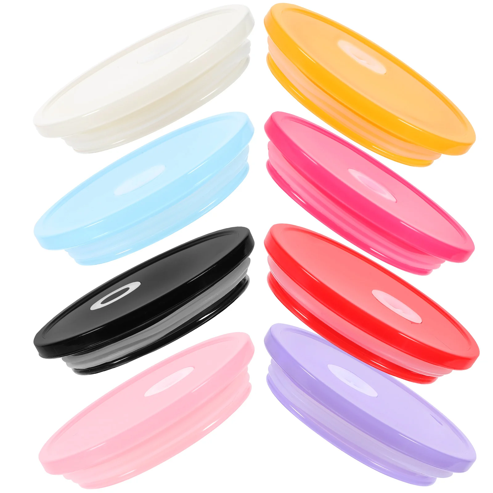 

8Pcs Reusable Cup Lids Round Design Spill Proof Universal Fit Coffee Mug Cover Sealing Lid for Tumbler Reusable Cup Lids