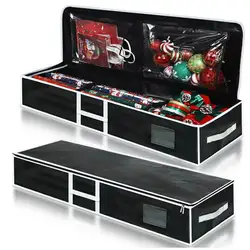 Christmas Tree Storage Bag Gift Wrapping Storage Box Durable Christmas Wrapping Paper Storage Bag Foldable Xmas Tree Organizer