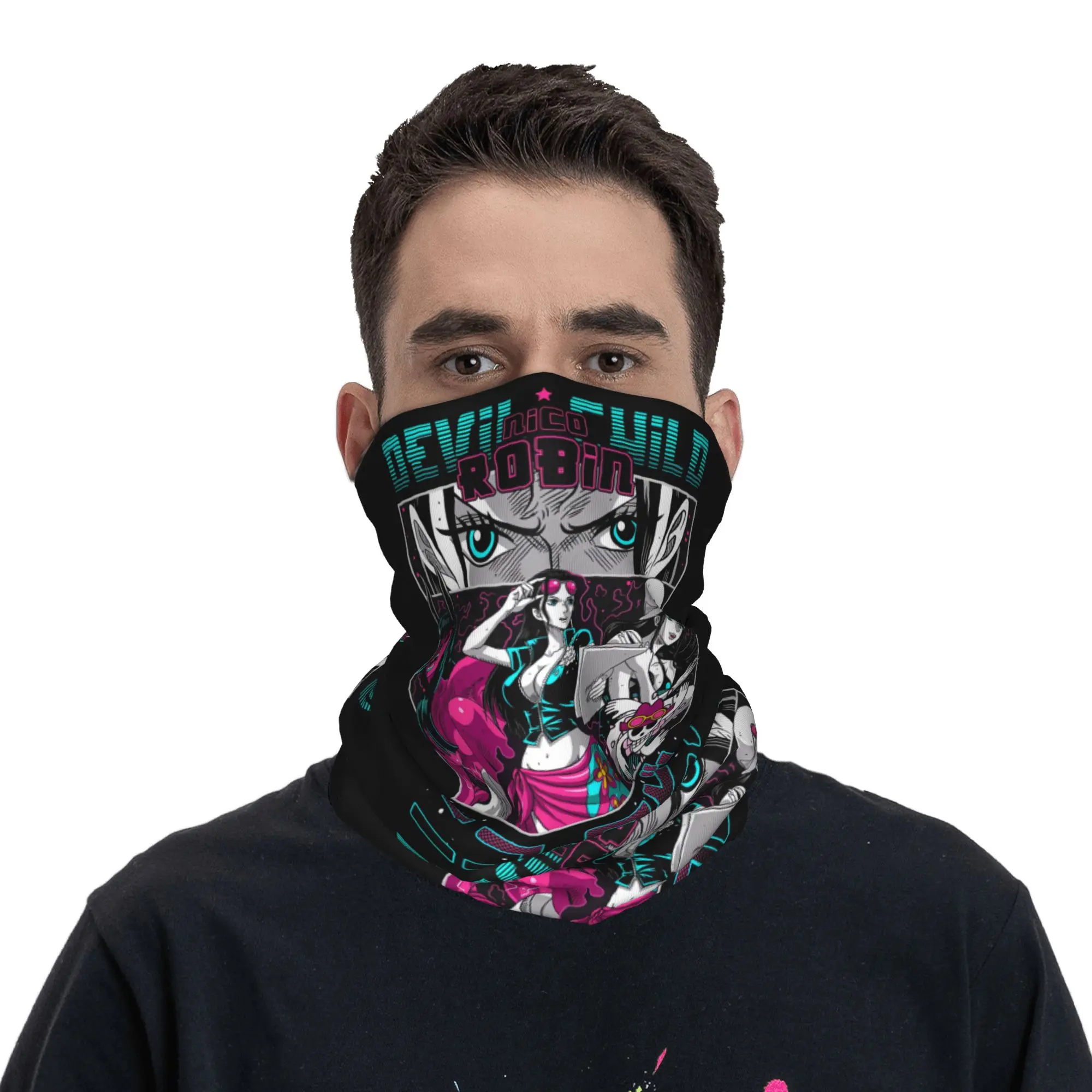 

Nico Robin One Piece Devil Child Bandana Neck Warmer Men Women Winter Ski Tube Scarf Gaiter Face Cover