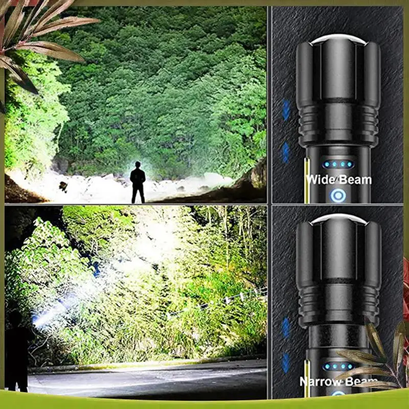 

Reliable-Rechargeable Flashlight, 2 X 150000 High Lumen Super Bright Flashlights, 7 Modes, Powerful Handheld LED Flashlight