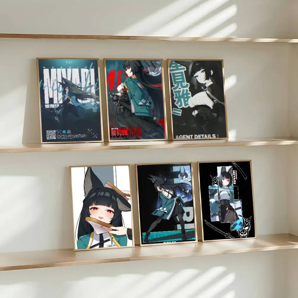 Hoshimi Miyabi Z-Zenless Zone Zero  Whitepaper Poster Waterproof Paper Sticker Coffee House Bar Aesthetic Art Wall Painting