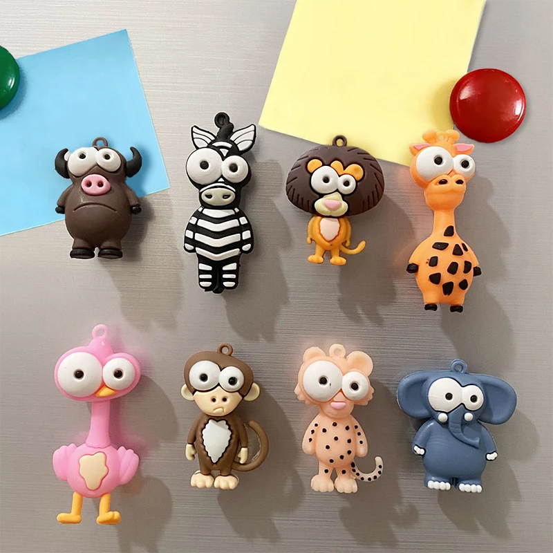 8Pcs/set Cartoon Animals Fridge Magnet Whiteboard 3D Magnets Refrigerator Magnetic Sticker Home Kitchen Decoration