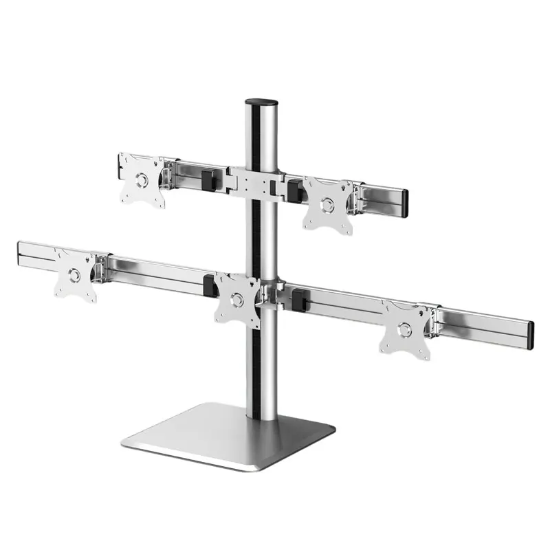 Multi-display Five-screen Metal Monitor Stand with 65 Tilt Adjustable Stable for 17-27 Inch Monitors Silver/Black Stock