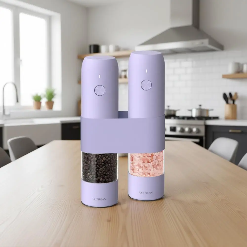 

Rechargeable Salt and Pepper Grinder with 6 Adjustable Coarseness, LED Light, Automatic Shakers, Kitchen Gadgets, Gifts for Wome