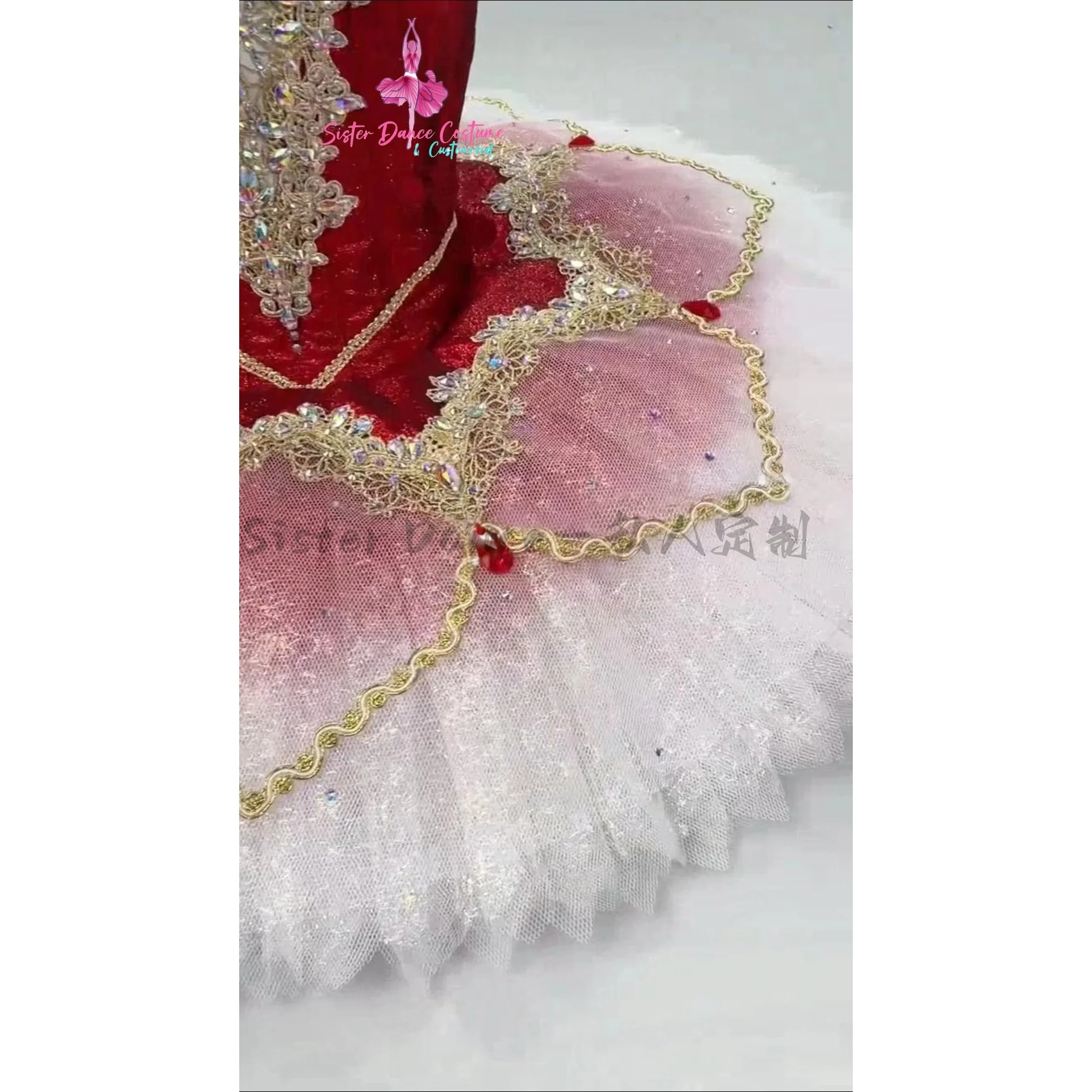 New high-end professional red classical ballet skirt private custom adult children performance competition clothing women's wear