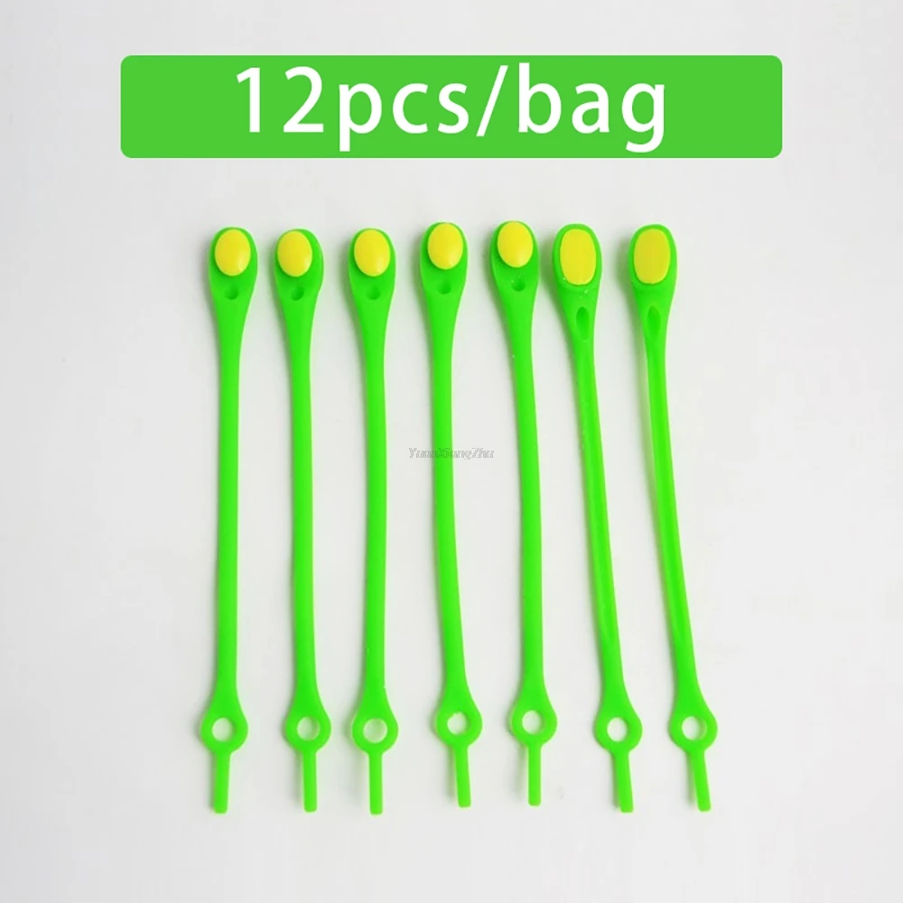 12-pack Laceless siliconen elastische veters rubberen veters volwassen kinderen luie kant gratis veters one size veelzijdig past op de meeste schoenen - afbeelding 1