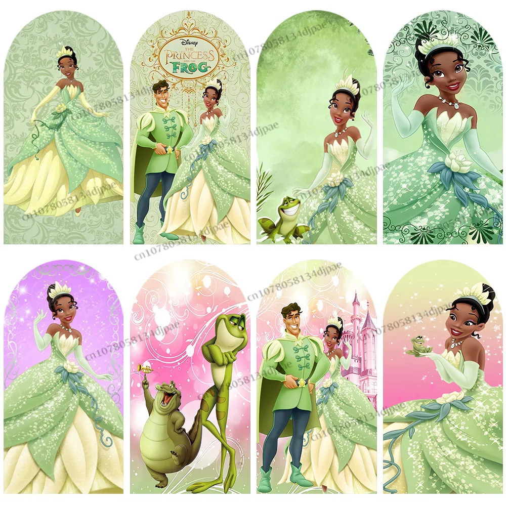 

Tiana Princess and The Frog Arch Backdrop Cover Pink Girl Birthday Party Background Photography Decoration Photo Studio Props